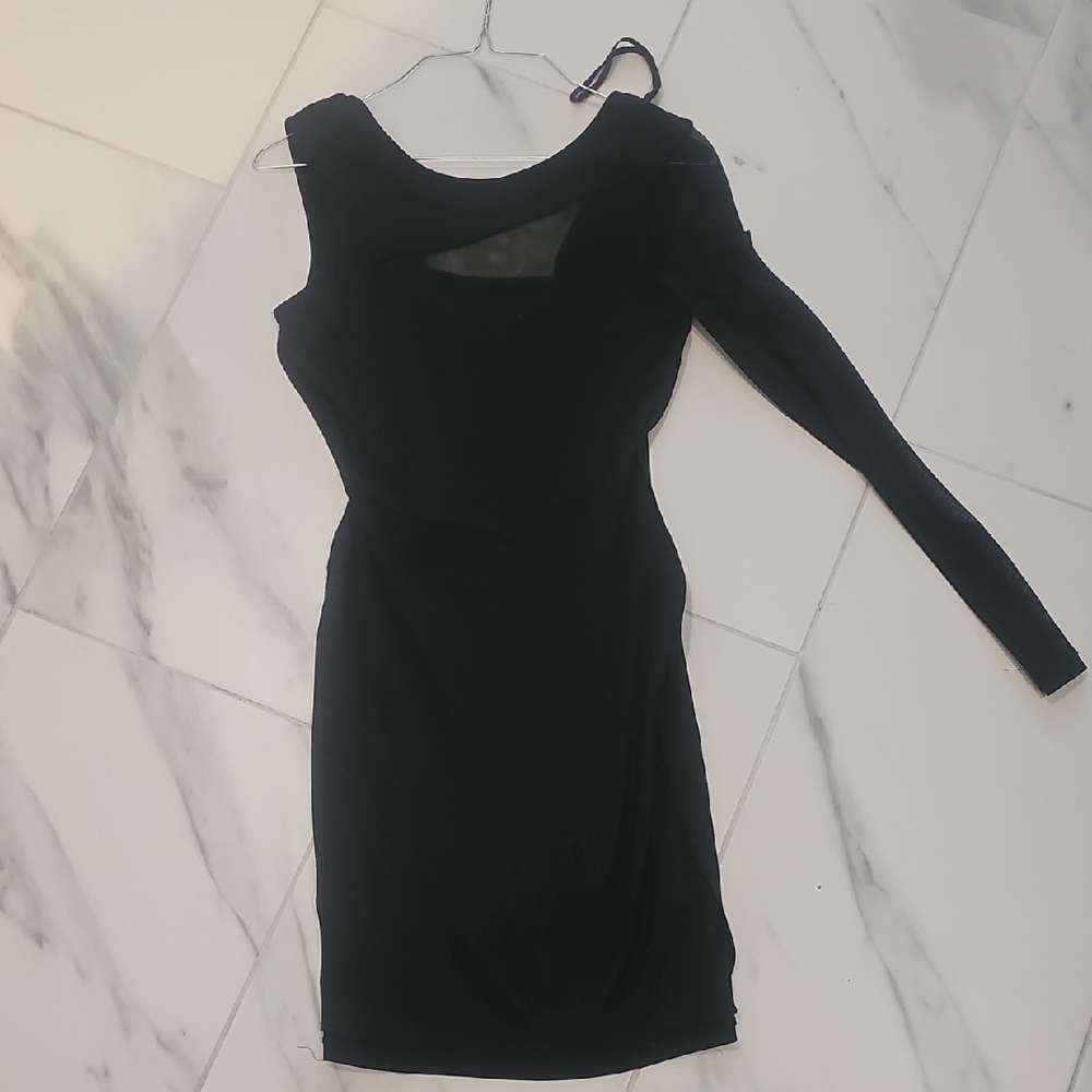 Ruby Rox Black Asymmetrical One-Shoulder Dress - image 3